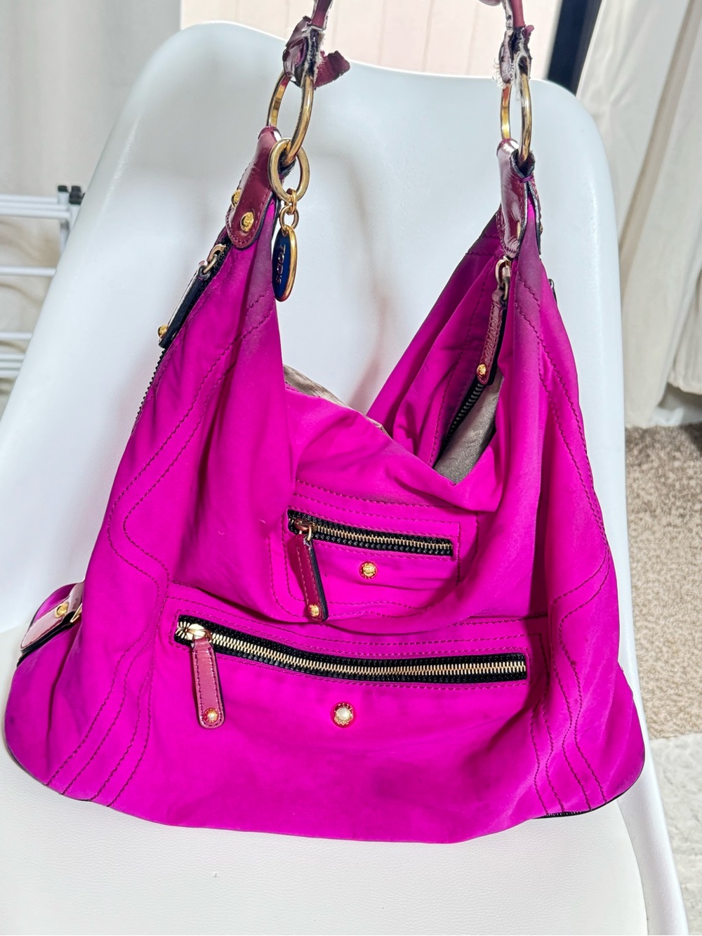 Tod's🩷 Pashmy Sacca Hobo Bag in bright fuchsia pink